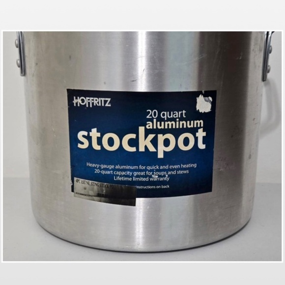 Hoffritz Stockpot 20 Quart Aluminum Silver With Lid Large Cooking Pot - Picture 4 of 14